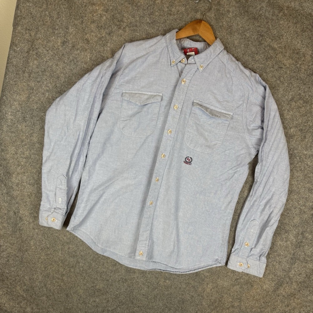 VTG Mo Betta Western Shirt 16.5x35 Blue Chambray Cowboy Garth Made In USA - Picture 3 of 11